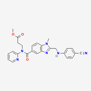 3-({2-[(4-Cyanophenylamino)-methyl]-1-methyl-1H-benzoimidazole-5-carbonyl}-pyridin-2-yl-amino)-propionic acid methyl ester structure, CAS 211916-39-1