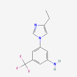 3-(4-ethyl-1H-imidazol-1-yl)-5-(trifluoromethyl)aniline structure, CAS 2119583-27-4