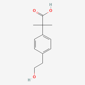 2-(4-(2-hydroxyethyl)phenyl)-2-Methylpropanoic acid structure, CAS 552301-45-8