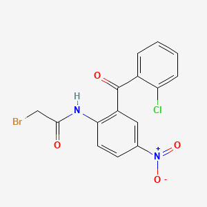 2-bromo-N-[2-(2-chlorobenzoyl)-4-nitrophenyl]acetamide structure, CAS 52130-87-7