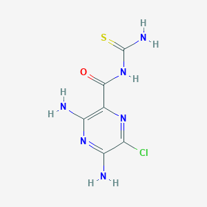 3,5-Diamino-N-carbamothioyl-6-chloropyrazine-2-carboxamide structure, CAS 30478-39-8