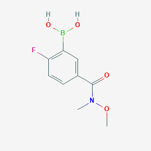 2-FLUORO-5-(METHOXY(METHYL)CARBAMOYL)PHENYLBORONIC ACID structure, CAS 874289-59-5