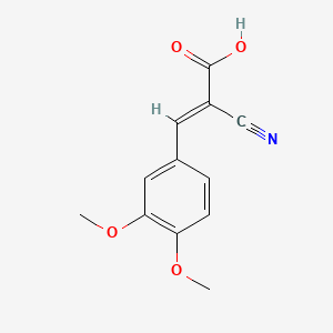 (2E)-2-cyano-3-(3,4-dimethoxyphenyl)prop-2-enoic acid structure, CAS 37630-52-7