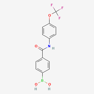 (4-((4-(trifluoroMethoxy)phenyl)carbaMoyl)phenyl)boronic acid structure, CAS 913198-23-9