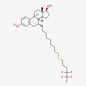 (7a,17b)-7-[9-[(4,4,5,5,5-Pentafluoropentyl)thio]nonyl]-estra-1,3,5(10)-triene-3,17-diol structure, CAS 153004-31-0