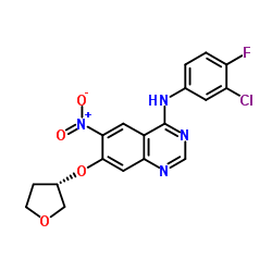 4-QuinazolinaMine, N-(3-chloro-4-fluorophenyl)-6-nitro-7-[[(3S)-tetrahydro-3-furanyl]oxy]- structure, CAS 314771-88-5