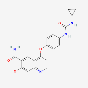 4-[4-[(Cyclopropylamino)carbonyl]aminophenoxy]-7-methoxy-6-quinolinecarboxamide structure, CAS 417714-14-8