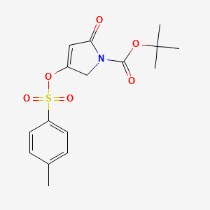 1H-PYRROLE-1-CARBOXYLIC ACID, 2,5-DIHYDRO-4-[[(4-METHYLPHENYL)SULFONYL]OXY]-2-OXO-1,1-DIMETHYLETHYL ESTER structure, CAS 443680-33-9