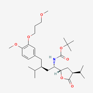[(1S,3S)-3-[[4-Methoxy-3-(3-methoxypropoxy)phenyl]methyl]-4-methyl-1-[(2S, 4S)-tetrahydro-4-(1-methylethyl)-5-oxo-2-furanyl]pentyl]carbamic Acid 1,1-tert-Butyl Ester structure, CAS 866030-35-5
