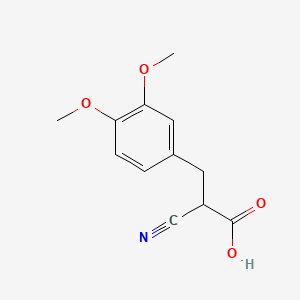 2-cyano-3-(3,4-dimethoxyphenyl)propanoic acid structure, CAS 55502-61-9