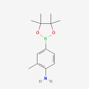 2-methyl-4-(4,4,5-trimethyl-1,3,2-dioxaborolan-2-yl)aniline structure, CAS 590418-05-6