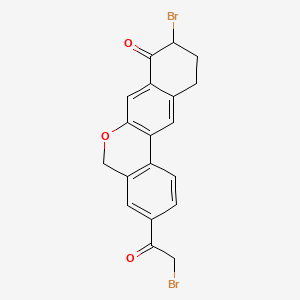 9-Bromo-3-(2-Bromo Acetyl)-10,11-Dihydro-5H-dibenzo(c,g) Chromen-8(9H)-one structure, CAS 1438383-89-1