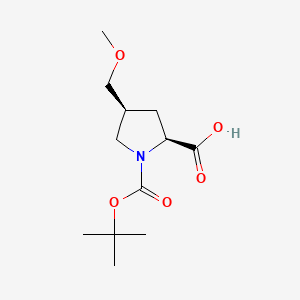 (2S,4S)-1-(tert-butoxycarbonyl)-4-(MethoxyMethyl)pyrrolidine-2-carboxylic acid structure, CAS 1378388-16-9