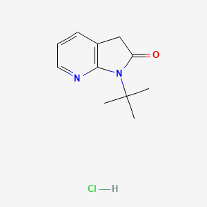 1-(tert-butyl)-1,3-dihydro-2H-pyrrolo[2,3-b]pyridin-2-one structure, CAS 1456803-69-2