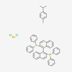 (R)-(+)-2,2'-BIS(DIPHENYLPHOSPHINO)-1,1'-BINAPHTHALENECHLORO(P-CYMENE)RUTHENIUM CHLORIDE structure, CAS 130004-33-0
