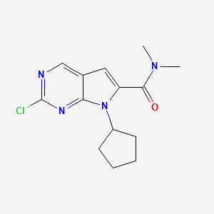 7H-Pyrrolo[2,3-d]pyriMidine-6-carboxaMide, 2-chloro-7-cyclopentyl-N,N-diMethyl- structure, CAS 1211443-61-6