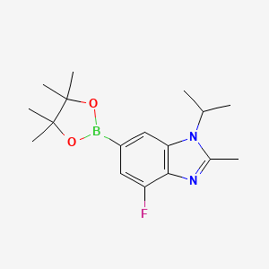 1H-BenziMidazole, 4-fluoro-2-Methyl-1-(1-Methylethyl)-6-(4,4,5,5-tetraMethyl-1,3,2-dioxaborolan-2-yl)- structure, CAS 1231930-37-2