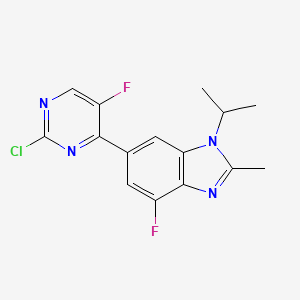 1H-BenziMidazole, 6-(2-chloro-5-fluoro-4-pyriMidinyl)-4-fluoro-2-Methyl-1-(1-Methylethyl)- structure, CAS 1231930-42-9