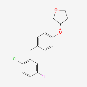 (3S)-3-[4-[(2-Chloro-5-iodophenyl)methyl]phenoxy]tetrahydro-furan structure, CAS 915095-94-2