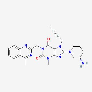 8-[(3S)-3-aminopiperidin-1-yl]-7-(but-2-yn-1-yl)-3-methyl-1-[(4-methylquinazolin-2-yl)methyl]-2,3,6,7-tetrahydro-1H-purine-2,6-dione structure, CAS 668270-11-9