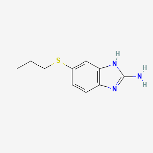 5-(propylsulfanyl)-1H-benzimidazol-2-amine structure, CAS 80983-36-4