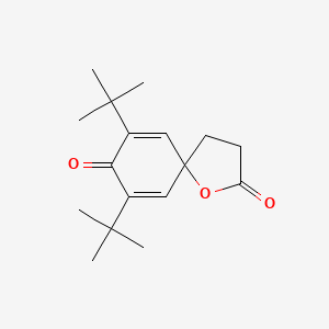 7,9-ditert-butyl-1-oxaspiro[4.5]deca-6,9-diene-2,8-dione structure, CAS 82304-66-3