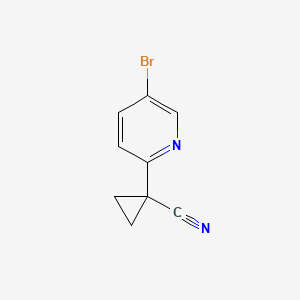 Cyclopropanecarbonitrile, 1-(5-bromo-2-pyridinyl) structure, CAS 827628-15-9