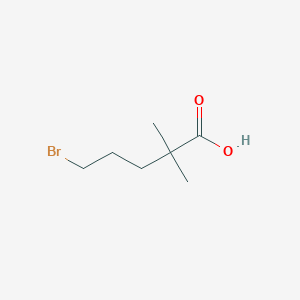 5-bromo-2,2-dimethylpentanoic acid structure, CAS 82884-95-5
