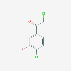 2-chloro-1-(4-chloro-3-fluorophenyl)ethanone structure, CAS 860029-79-4