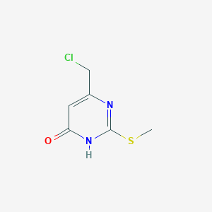 4-(chloromethyl)-6-methylsulfanyl-1H-pyridin-2-one structure, CAS 89639-37-2