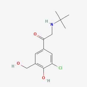 2-(tert-butylamino)-1-(3-chloro-4-hydroxy-5-(hydroxymethyl)phenyl)ethanone structure, CAS 898542-80-8