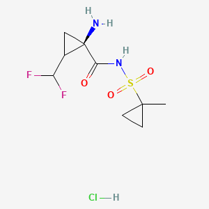 (1R,2R)-1-amino-2-(difluoromethyl)-N-(1-methylcyclopropylsulfonyl)cyclopropanecarboxamide hydrochloride structure, CAS 1360828-80-3