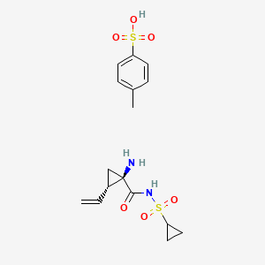 CyclopropanecarboxaMide, 1-aMino-N-(cyclopropylsulfonyl)-2-ethenyl-,(1R,2S)-, 4-Methylbenzenesulfonate(1:1) structure, CAS 1028252-16-5