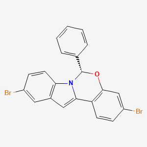 (S)-3,10-dibromo-6-phenyl-6H-benzo[5,6][1,3]oxazino[3,4-a]indole structure, CAS 1392102-38-3