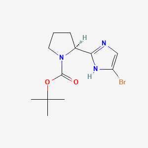 (S)-tert-butyl 2-(5-bromo-1H-imidazol-2-yl)pyrrolidine-1-carboxylate structure, CAS 1007882-59-8