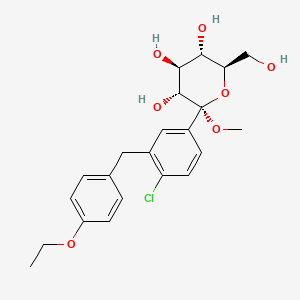 (2S,3R,4S,5S,6R)-2-(4-chloro-3-(4-ethoxybenzyl)phenyl)-6-(hydroxyMethyl)-2-Methoxytetrahydro-2H-pyran-3,4,5-triol structure, CAS 714269-57-5