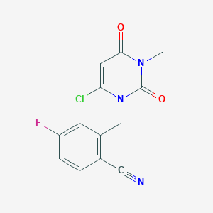 2-((6-chloro-3-Methyl-2,4-dioxo-3,4-dihydropyriMidin-1(2H)-yl)Methyl)-4-fluorobenzonitrile structure, CAS 865759-24-6
