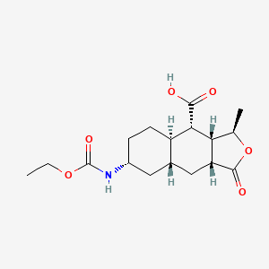 (1R,3aR,4aR,8aR,9S,9aR)-1-methyl-3-oxodecahydro-3H-spiro[naphtho[2,3-c]furan-6,2'-[1,3]dioxolane]-9-carboxylic acid structure, CAS 900161-13-9