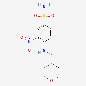 3-nitro-4-((tetrahydro-2H-pyran-4-yl)MethylaMino)benzenesulfonaMide structure, CAS 1228779-96-1