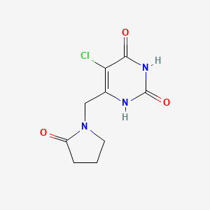 5-chloro-6-[(2-oxopyrrolidin-1-yl)methyl]-1H-pyrimidine-2,4-dione structure, CAS 2A-1168527