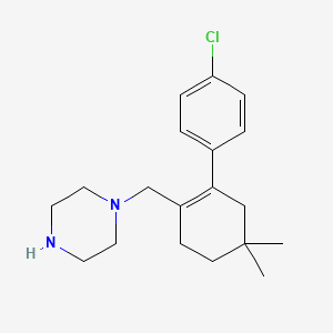 1-((4'-chloro-5,5-dimethyl-3,4,5,6-tetrahydro-[1,1'-biphenyl]-2-yl)methyl)piperazine structure, CAS 1228780-72-0