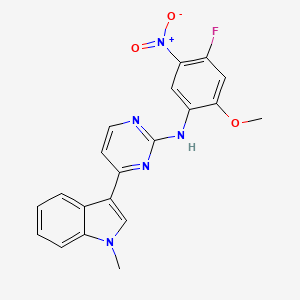N-(4-fluoro-2-Methoxy-5-nitrophenyl)-4-(1-Methylindol-3-yl)pyriMidin-2-aMine structure, CAS 1421372-94-2