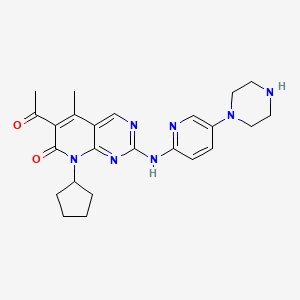 6-acetyl-8-cyclopentyl-5-methyl-2-((5-(piperazin-1-yl)pyridin-2-yl)amino)pyrido[2,3-d]pyrimidin-7(8H)-one structure, CAS 2A-1168541