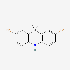 Acridine, 2,7-dibroMo-9,10-dihydro-9,9-diMethyl- structure, CAS 1333316-35-0