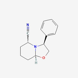 [3-S-(3α,5β,8ab)]-Hexahydro-3-phenyl-5-H-oxazolo[3,2-a]pyridine-5-carbonitrile structure, CAS 106565-71-3
