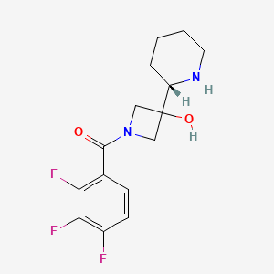 (S)-(3-hydroxy-3-(piperidin-2-yl)azetidin-1-yl)(2,3,4-trifluorophenyl)methanone structure, CAS 1597407-59-4