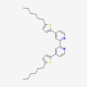 4,4'-Bis(5-hexylthiophen-2-yl)-2,2'-bipyridine structure, CAS 1047684-56-9