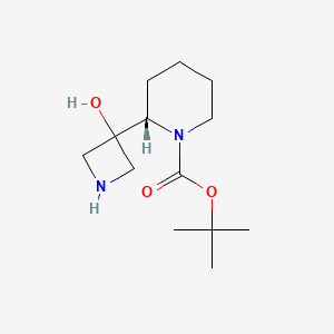 1,1-DiMethylethyl (2S)-2-(3-hydroxyazetidin-3-yl)piperidine-1-carboxylate structure, CAS 934666-39-4