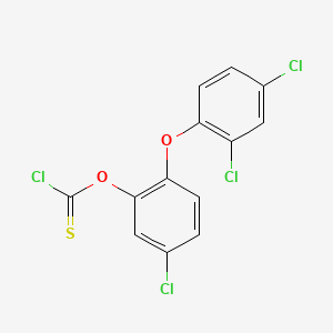 2-(2,4-dichlorophenoxy)-5-chlorophenyl chlorothioformate structure, CAS 28395-74-6