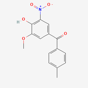 3-METHOXY-4-HYDROXY-5-NITROBENZYL,4'-METHYLBENZYL KETONE structure, CAS 134612-80-9